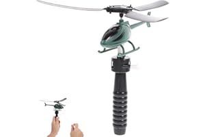TOYANDONA Kids Pull String Helicopter Toy, 360° Rotating Helicopter Airplane Toys for Boys Girls, Great Birthday Party Favors, for Kids (Random Color)