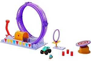 Mattel Disney Cars on the Road Set de juego Circo de acrobacias Pista para coches de juguete basado en la serie, inlcuye 2 vehículos personaje y accesorios, +4 años (HGV73)