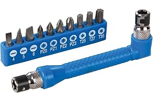 Silverline 599368 Set Portapunte per Cacciavite Angolare, Nero, 105 x 30 mm