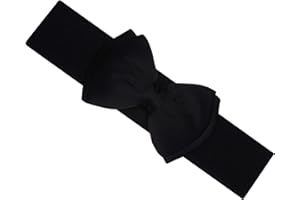 Ro Rox Vera Sash Belt for Women - 1950s Vintage Style Satin Bow Belt - Wide Elasticated Belt for Women - Waistband with Snap Button Closure - Classic Wide Belt for Dress, Coat & Shirt