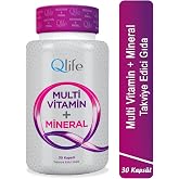 Qlife Multivitamin &amp; Mineral 30 Kaps&uuml;l 13 Vitamin 7 Mineral Takviye Edici Gıda
