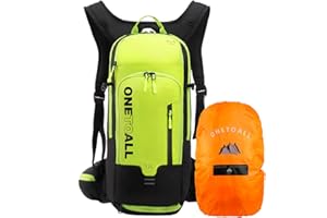 LOCAL LION Plecak rowerowy, plecak narciarski, mały dla kobiet i mężczyzn, 6 l, ultralekki, wodoszczelny, z systemem do picia do 2 l – idealny do jazdy na nartach – idealny do jazdy na rowerze – czarny czerwony, żółty, niebieski