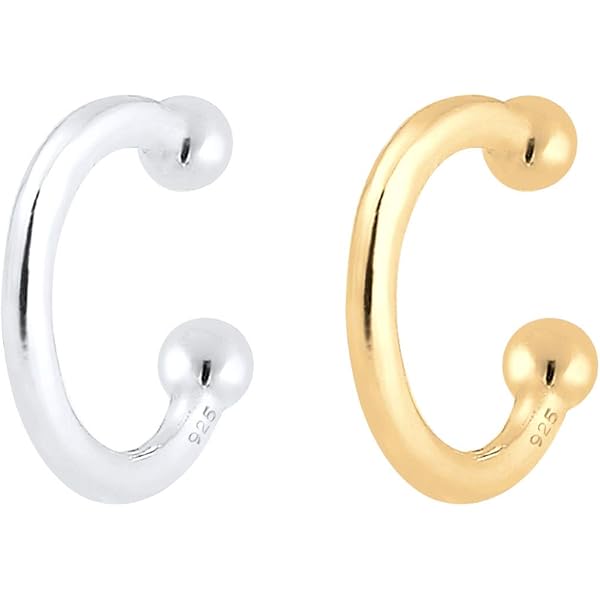 Elli Orecchini A Clip Donna In Argento 925, Bicolore, Fatti A Mano, In Confezione Regalo Velluto