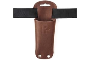 FERRARI PELLE Multiuso 3 - Fondina Porta Forbici da Potatura in Vero Cuoio, Colore Marrone, Rivetti Cromati, Cintura Inclusa