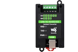 Waveshare USB to RS485/422, Industrial Grade Isolated Converter, Up to 1200m Long-distance Transmission, Compatible With Mac/Linux/Android/Win11/10/8.1/8/7, Support Wall-Mount & Rail-Mount