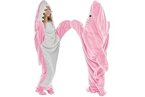 PEKMAR hai decke zum anziehen, Hai Decke für Erwachsene, Shark Blanket Zum Anziehen Flanell, Gemütlicher Hai Schlafsack, Niedlicher Hai Einteiler Schlafanzug, Hai-Liebhaber