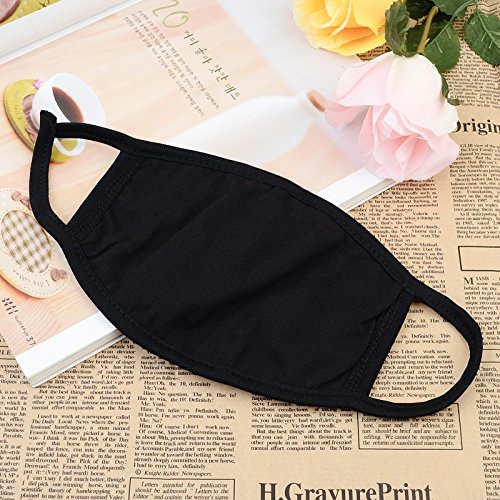 Qingsun Elastische Strap Mundmaske Gesundheitswesen Staub Proof Gesichtsmaske Schwarz weiß 2 Stück - 5