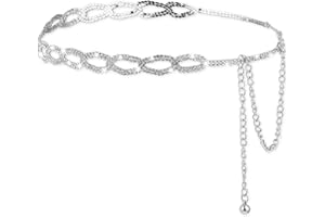 Andibro Ceinture en strass pour femme - Ceinture en cristal - Réglable - Diamant artificiel - Pour jeans