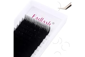 FADLASH Extensión de Pestañas Clásicas 0,05mm D Curl 15-20mm Longitud Mixta 1:1 Profesional Extensión de Pestañas Individuales Naturaleza Negra