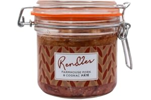 Rendles - Farmhouse Pork & Cognac Pate (280g) - Reusable Kilner Jar filled with Artisan Authentic Coarse Cute Pork & Liver, Gluten Free, No Colouring Agents, No Preservatives