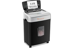Bonsaii 110-Sheet Auto Feed Office Paper Shredder, 30 Mins Continuous Micro Cut Heavy Duty Paper Shredder, Manual 12-Sheet Home Office Credit Card Shredder with 4 Wheels, 23L Bin (C233-B upgrade)