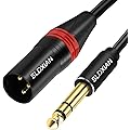 SLDXIAN Câble XLR Jack, Câble symétrique stéréo 6,35 mm TRS vers XLR Mâle à Mâle pour Guitare, Hautparleur, Microphone, Amplifier, Carte Son (1M, Male)