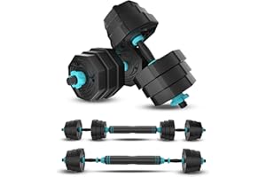 CANMALCHI Dumbbell 20KG/30KG Adjustable Weights Fitness Dumbbell Set for Men/Women,Arm Hand Weight Barbell for Bodybuilding Exercise Strength Training Home Gym Equipment Pair with Connector