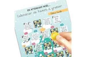 MIMI GRANDIT Calendrier de l'avent à gratter, Famille, Moments à partager, Gages, Défis, Pour créer de beaux souvenirs ensemble