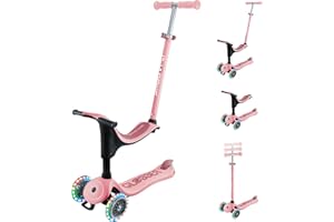 Globber Go Up Sporty Lights Kids Scooter Toddler Ride On - Removable Seat - 2 Year Warranty
