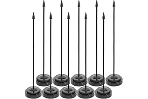 CIMAXIC Lot de 12 Supports de Drapeaux de Table Stables pour Bureau - Support Miniature avec Base Ronde - pour Bureau et réunions