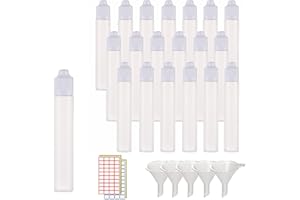 XIAONAN 20 Pcs 30ml LDPE Plastics Dropper Bottle Refillable Empty Plastic Squeezable Eye Liquid Bottle (Bottles + Caps + Tips+4 Funnel +label)