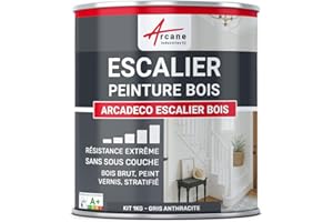 ARCANE INDUSTRIES Peinture pour escalier en Bois - 1 kg Gris Anthracite - RAL 7016