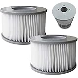 MSpa 2 x Replacement Filter Cartridges Hot Tubs Accessories 90 Pleats Fit Models, White, One Size