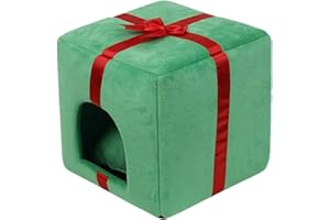 TAOLE Cuccia di Natale per Gatti e Cani, Letto per Animali Domestici Con Cuscino Rimovibile, Lavabile, Imbottito