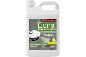 Bona Hard-Surface Floor Cleaner for Mopping Robots and Vacuums, Concentrate, Quick-drying and Streak-free, Lemon Mint - 1.1L