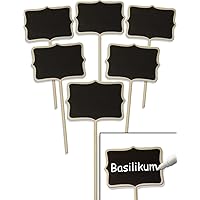 HomeTools.eu® - 6X Klassische Holz-Schilder Pflanz-Schilder, Beet Balkon Kräuter-Garten Blumen-Kübel, Landhaus…