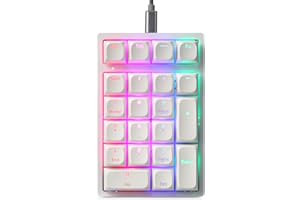 Motospeed Mechanical Numeric Keypad Hot-Swap GATERON Switch Wired Gaming Keypad RGB Backlit PBT Keycap 21 Keys Mini Numpad Portable Keypad Extended Layout(Gateron Red)