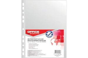 ‎OFFICER PRODUCTS Koszulki na Dokumenty OFFICE PRODUCTS PP A4 Krystal 55mikr 100szt / Archiwizacja Dokumentów/Typ-Krystaliczne/Rodzaj-Standard/Materiał-Pp/Kolor-Transparentny/Grubość (mm)-55µm / Format-A4