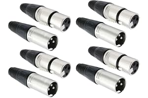 Greluma 8 St 3-Stifts XLR Kontakter,4 Par XLR Hane/Hona Kontakter,Mikrofonkabelkontakt,Mikrofon Ljuduttag