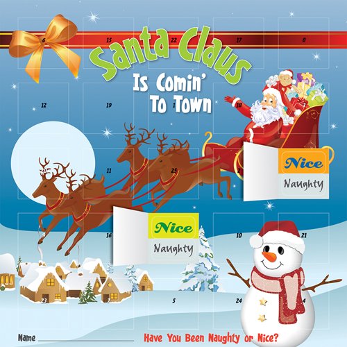 Download Santa Claus Is Comin' To Town with Stickers December 2016-2017 Advent Winter Holiday Christmas Planner Calendar 12inch x 12inch