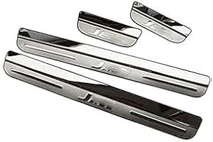 EVER TA 4 pcs Car Door Sill Protector Strips for Hon-da Jazz 2008 2009 2010 2011 2012 2013 2014 2015 2016 2017, Stainless Steel Auto Threshold Kick Plates Pedal Car Body Styling Decoration Accessory