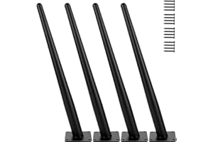 TempFoo Metal Furniture Legs 28 Inch, Oblique Conical Matte Black Furniture Feet for Cabinet Coffee Table Breakfast Bar Desk Cupboard Kitchen Worktop Couch Home DIY Projects Minimalist Decor Style