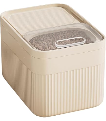 3x Hundefutterbehälter 2,5 Liter Mit Messbecher – Luftdicht, Kunststoff, 15x23 Cm, Haze Blue