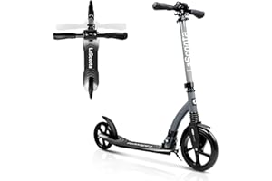 Lascoota Trottinette Freestyle pour Adultes et Adolescents et pour Les Jeunes de 12 Ans - Trottinette Adulte Pliable légère avec Grandes Roues - City Scooter à Hauteur Ajustable
