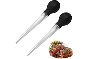 Tongdejing Turkey Baster with Cleaning Brush，Large Suction Bulb Powerful Easy to Use and Clean for Cooking Roast Turkey, Beef, Pork and BBQ(Black)