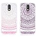 Produktbild CLM-Tech 2in1 Zubehör Set: 2 x Hard Case für Lenovo Moto G4 / Moto G4 Plus Hülle Indische Sonne Muster Tasche transparent Cover Schutzhülle lila weiß rosa