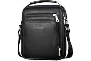 A-QMZL Umhängetasche Herren Schultertasche Herrentasche klein Vintage Messenger Bag Herrenhandtasche Crossbody Bag Handtasche PU Leder Schultertasche für Männer (schwarz)