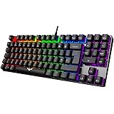 havit Wired Compact Mechanical Keyboard Red Switch LED Backlit TKL Tenkeyless Keyboard,2-in-1 Gaming Mechanical Keyboard and