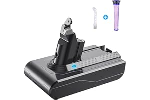 YABER Batterie pour Dyson V6 DC62 DC59 DC61 DC58 Animal DC72 DC74 Aspirateur à Main 21.6V 4000mAh Batterie de Remplacement avec 1 Filtre et 1 Brosse