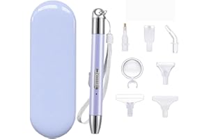 Lebartm Diamond Art Painting Drill Pen with Light USB Rechargeable Diamond Accessories and Tools Illumination Pen with 6 Heads Set, Magnifier for DIY Art Crafts Gem Nail
