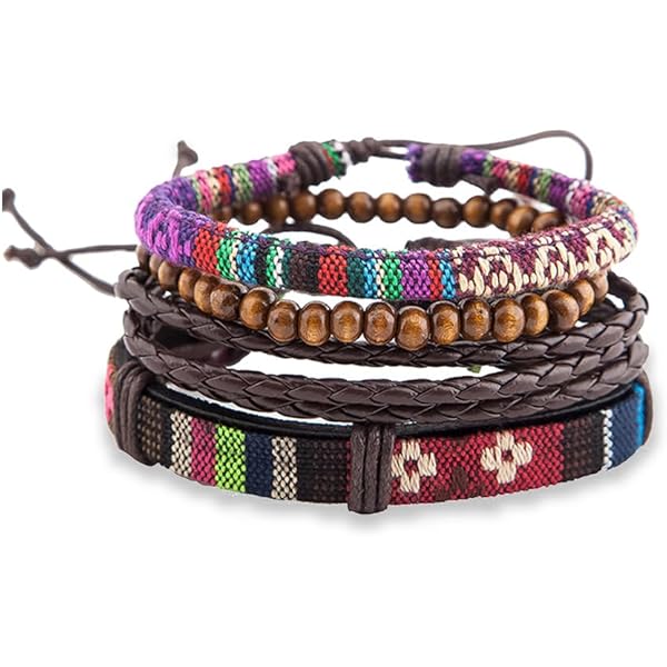 elthmpr Surfer Boheemse geweven armbanden, 24 stuks, verstelbare vriendschapsarmbanden voor dames en heren, kleurrijk, stoffen armband, handgemaakt, meerlaagse stapelbare armbandset, pols, enkelbandje