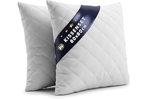 AMAZINGGIRL Zestaw poduszek 2 80 x 80 cm pikowana poduszka mikrofibra - poduszka łóżko poduszka poduszka do spania biała poduszka wypełnienie poduszka