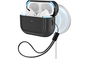 ‎ESR ESR für Airpods Pro 2 Hülle (2023/2022/2019), kompatibel mit AirPods Pro 2./1. Generation, MagSafe Ready, Magnetischer Deckel, USB-C/Lightning Kabel, Hybrid Sturzschutz, Schwarz