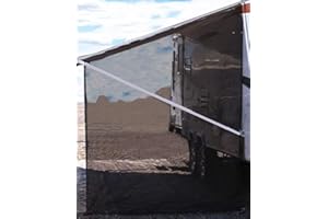 Tentproinc RV Awning Side Shade 9'X7' - Black Mesh Screen Sunshade Complete Kits Camping Trailer Canopy UV Sun Blocker - 3 Year Warranty