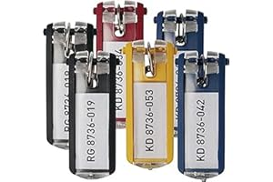 Durable 195700 Llavero clip, 6 unidades, colores surtidos