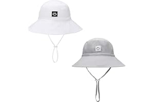 HSYZZY Cappello da sole per bambini con faccina sorridente UPF 50+ cappello da pescatore protettivo per il sole bello cappello da spiaggia per bambino ragazza ragazzo berretto regolabile