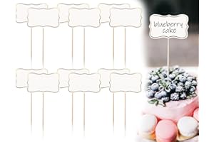 ‎AOYEGIC AOYEGIC 12 Stücke Buffet Schilder,Message Board Leere Beschriften,Flaggen Kennzeichnung,Lebensmittel Etiketten,Käse Marker Fähnchen,Tortendeko Zahnstocher,für Party Kuchen Dekoration(Weiß)