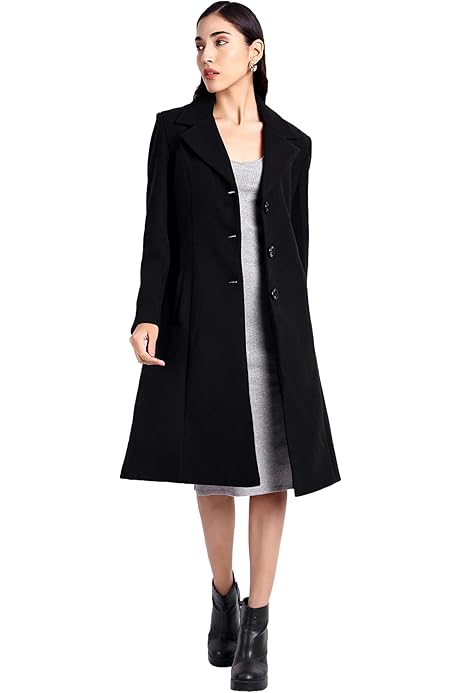 Women's Double Breasted Trench Coat - Slim Fit Long Duster Overcoat | Casual & Formal Full Length Coat