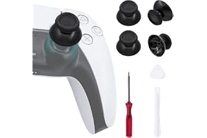 Wigearss – zamienne nakładki na gałki analogowe do kontrolera PS5, zestaw 4 sztuk z narzędziami naprawczymi; nakładki z twardej gumy do kontrolera PlayStation 5 DualSense (niepasujące do wersji Edge)