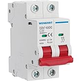 Wengart DC Circuit Breaker, DC500V 32A DC Isolation Switch, Rail Mounted, Suitable for Solar Systems, Providing DC Circuit Pr